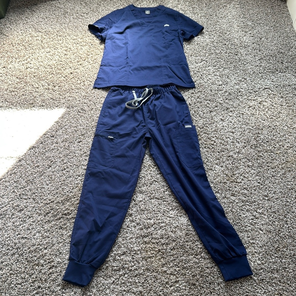 Navy Blue Nurse Scrub Set